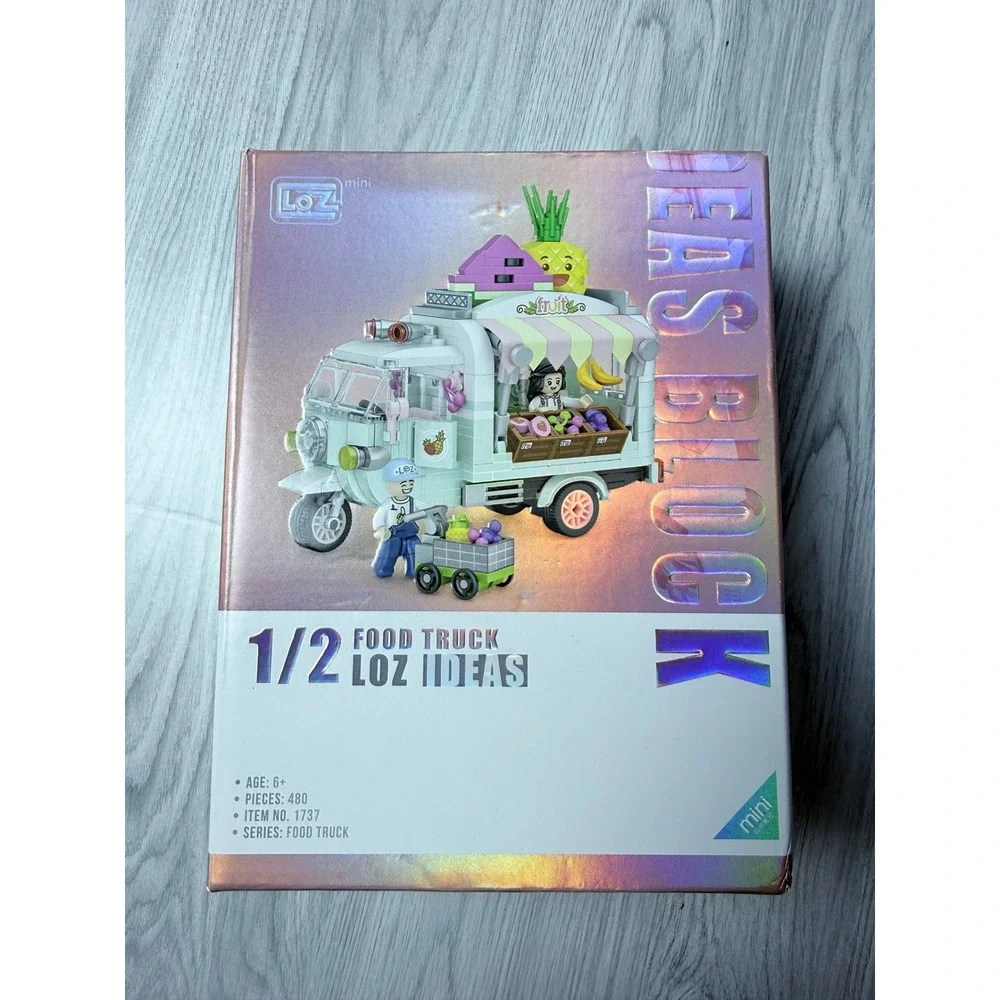 LOZ Ideas 1737 Food Truck Fruit Car Mini Building Blocks Set 480 Pieces New